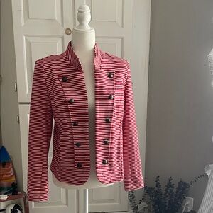 Striped Red and White Women's Jacket